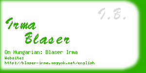 irma blaser business card